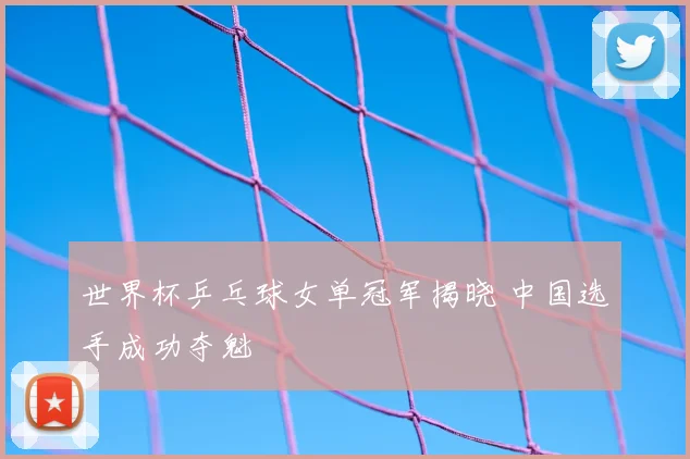 世界杯乒乓球女单冠军揭晓 中国选手成功夺魁